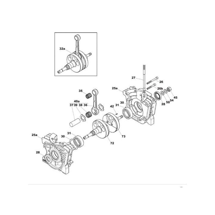 (50) Rondella di bloccaggio del dado dell'albero motore lato accensione KA100