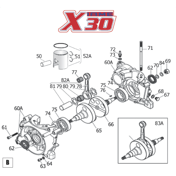 65 Demi-vilebrequin X30 coté transmission