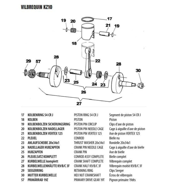 CAGE DE PISTON IKO ø15/19/20mm B2 NOIRE