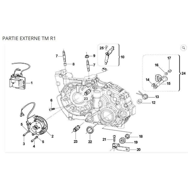 Levier de vitesses complet TM KZ R1-magickart