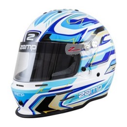 Casco ZAMP RZ-42Y Graphic Bianco / Blu per giovani piloti-MagickArt
