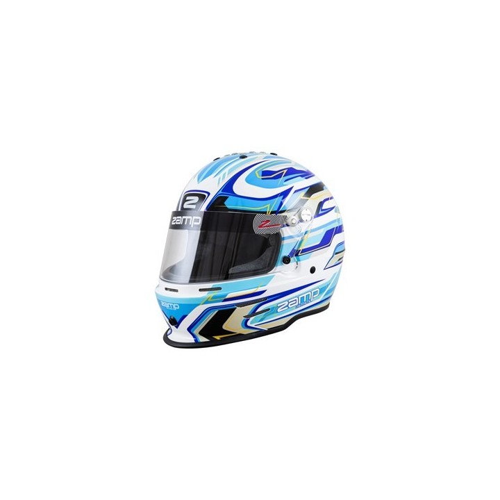 Casque ZAMP RZ-42Y GRAPHIC BLANC/BLEU pour jeunes pilotes-Magickart