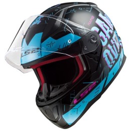 casque LS2 PLAYER noir/bleu clair