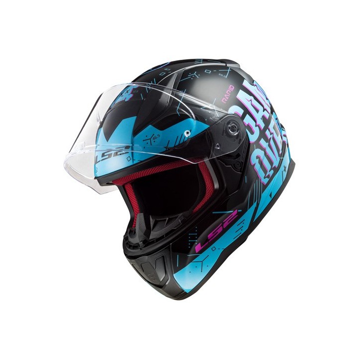 casque LS2 PLAYER noir/bleu clair