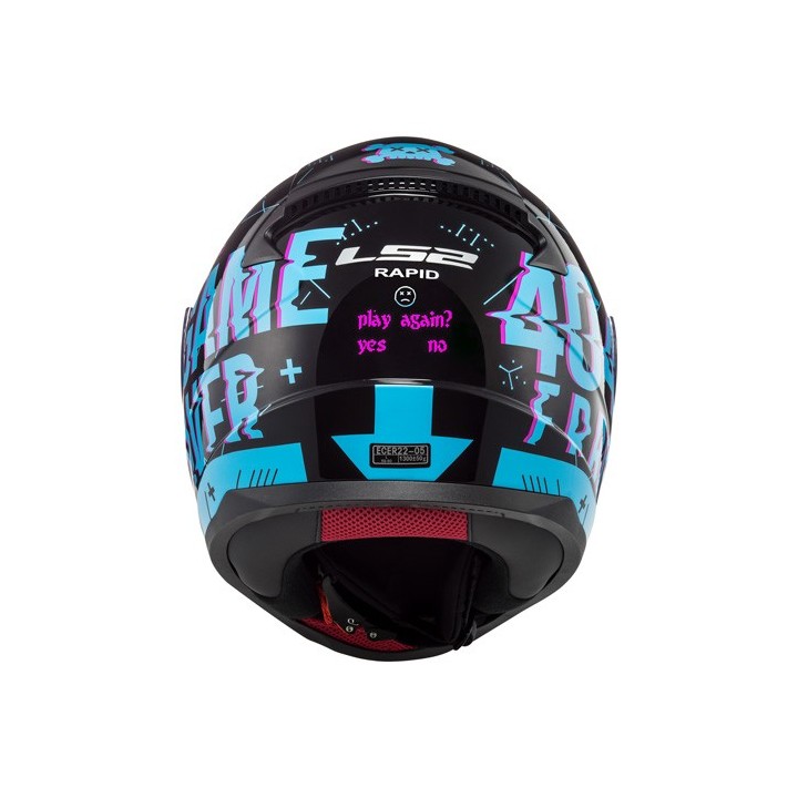 casque LS2 PLAYER noir/bleu clair