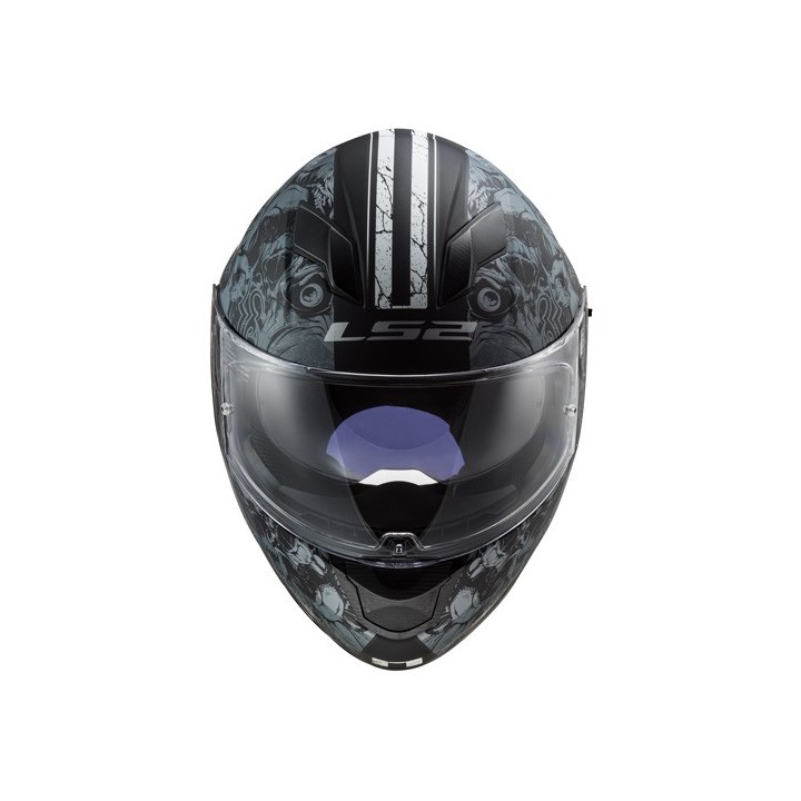 casque LS2 THRONE noir-mat/titan