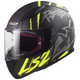 casque LS2 RAVEN noir/néon jaune