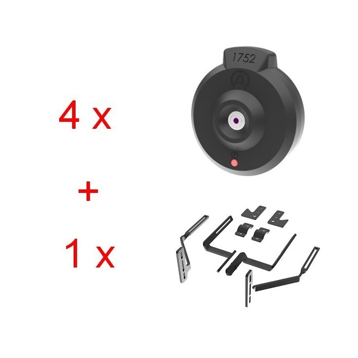 KIT COMPLET 4 CAPTEURS WIRELESS EXTERNE DE TEMPÉRATURE DE PNEU + FIXATION