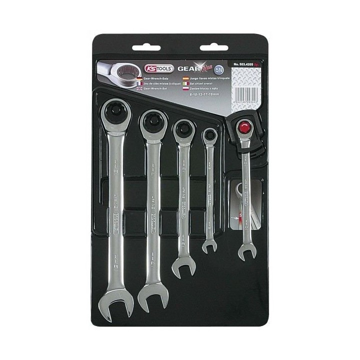 Chiave a cricchetto GEARPLUS da 5 pezzi