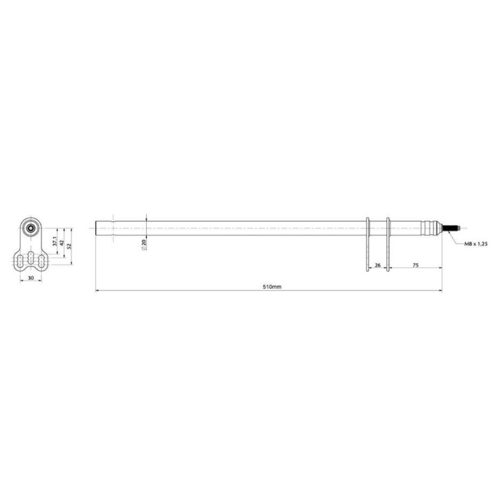 colonne de direction M8 x 510