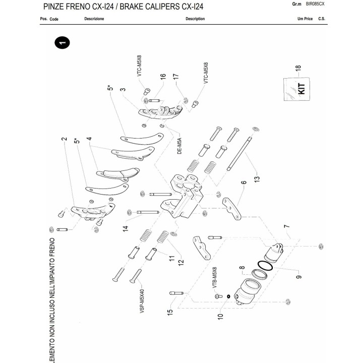 CX-I24 BirelArt Revision Klemmensatz