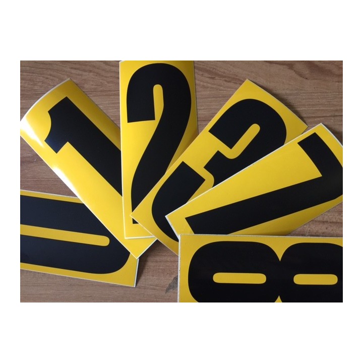 Karting racing number sticker, mandatory in competition