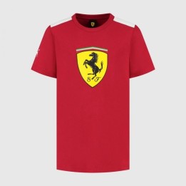 SCUDERIA FERRARI FW MENS WIDE SHIELD TEE DARK CHERRY-MAGICKART