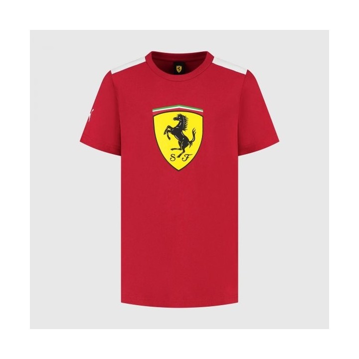 SCUDERIA FERRARI FW MENS LARGE SHIELD TEE DARK CHERRY-MAGICKART