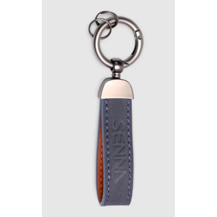 Leather and metal keyring Ayrton Senna-magickart