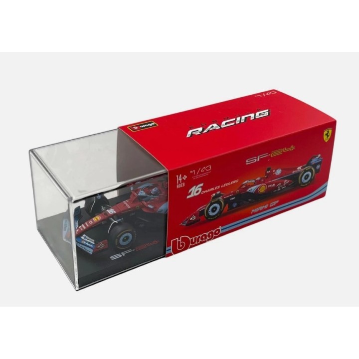 Ferrari Leclerc SF-24 Entregado Miami Model Car Fórmula 1 2024 BURAGO1/43-MAGICKART