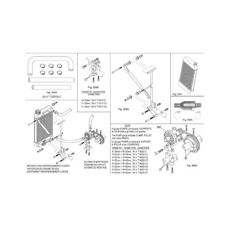 Kit de suporte de radiador 410mmx186mm Iame X30 - S125 -Magichart