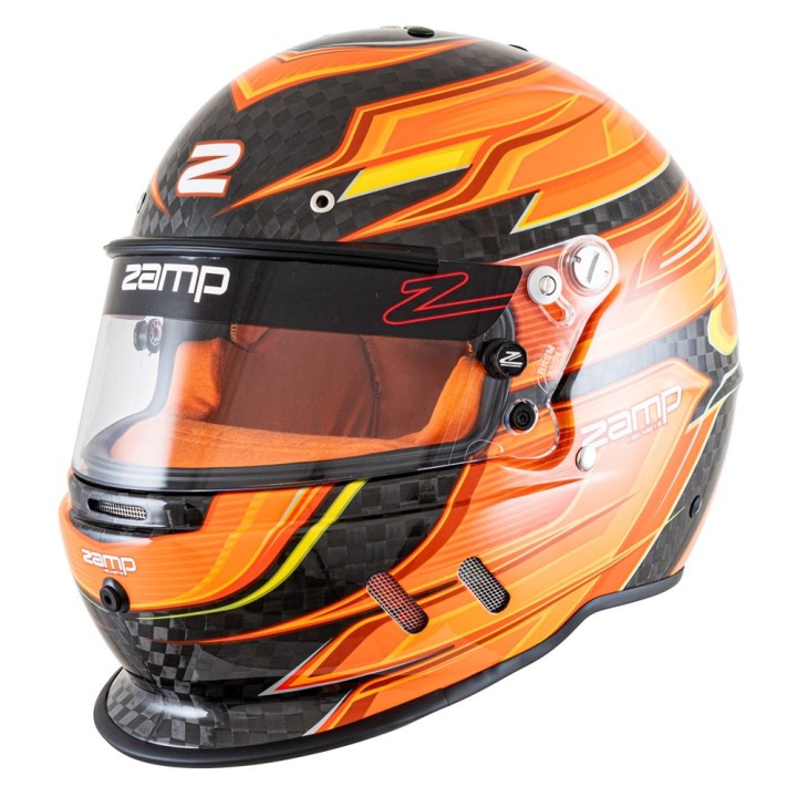 Capacete ZAMP RZ67D Laranja Carbono - MagickArt