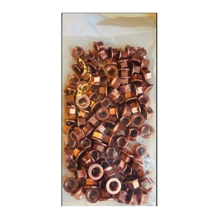 Lot de 100 Écrous M8 Cuivre Jantes Karting | Magickart.eu