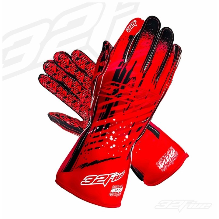 32Five Guanti Karting Unleashing - Red - Grip & Style-Magickart