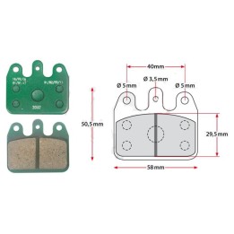 Jeu plaquettes de frein CRG VEN 05 vert AR