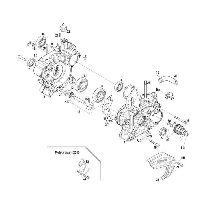 conexión Agua derecha-carter-motor-rotax-max-224094-magickart