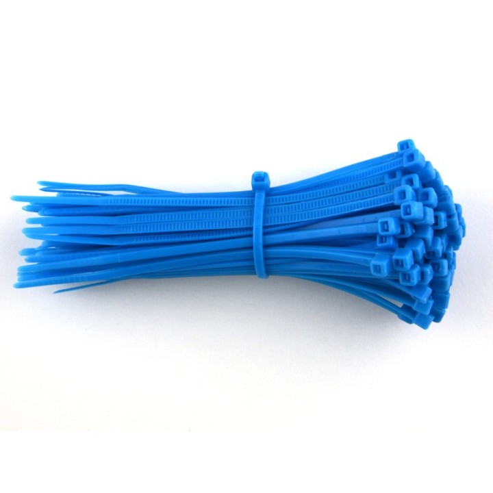 COLLIER POUR CABLE 200x4,6mm COULEUR BLEU 100