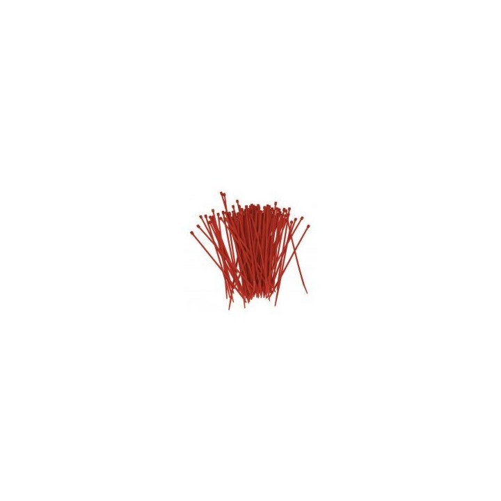 CCOLLIER POUR CABLE 200x4,6mm COULEUR ROUGE 100