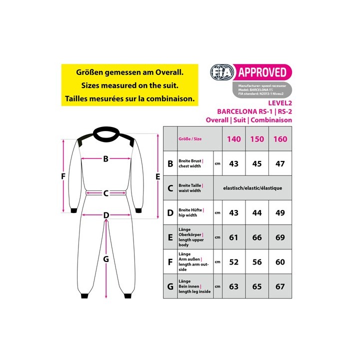 Combianison Speed Racing Barcelona RS-2 noir,blanc