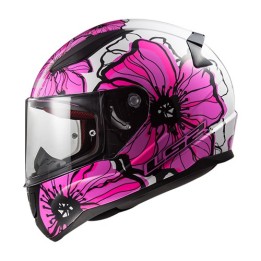 casque LS2 POPPIES blanc/rose