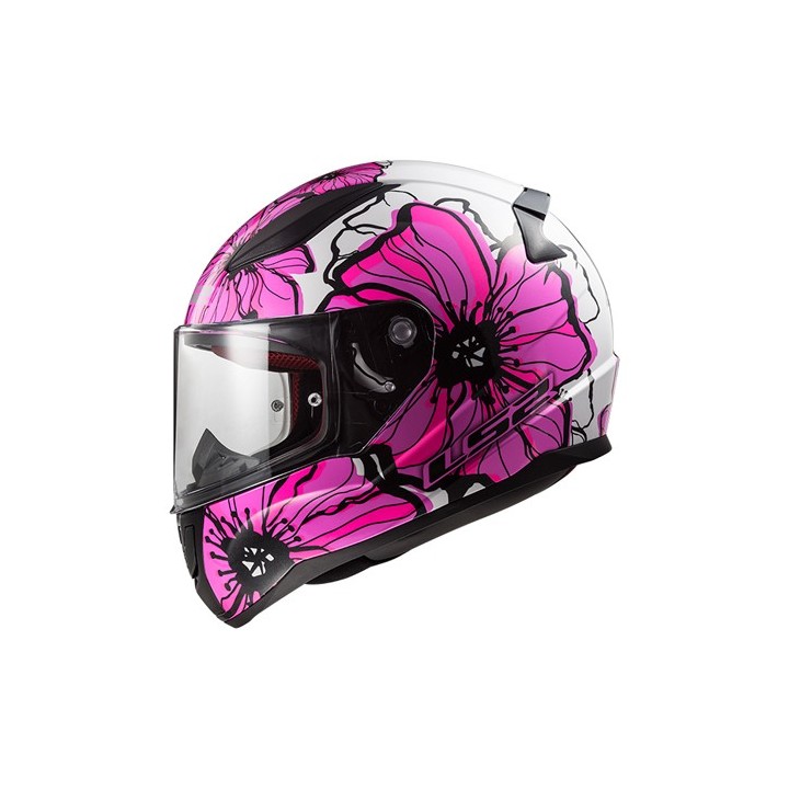 casque LS2 POPPIES blanc/rose
