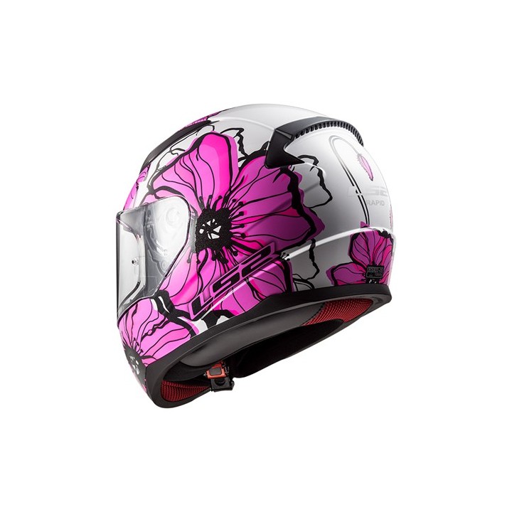 casque LS2 POPPIES blanc/rose