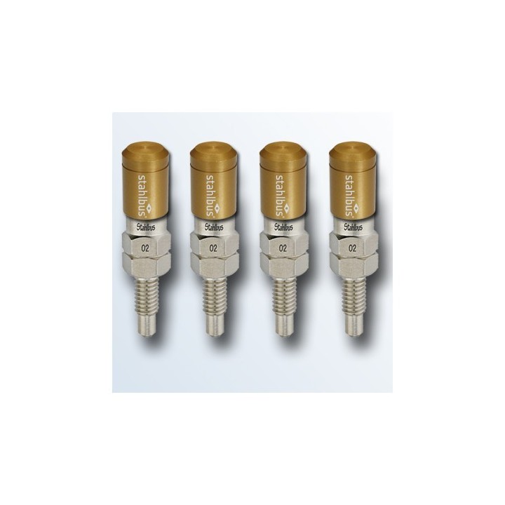 stahlbus-Soupape de purge en kit de 4, M7x1.0x16mm, en acier, capuchons