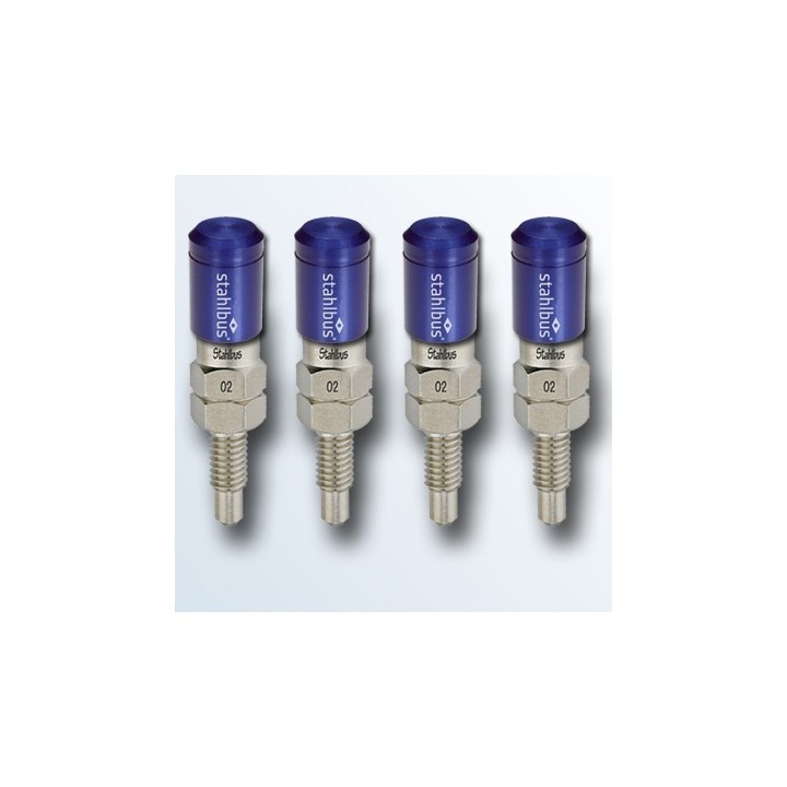 stahlbus-Soupape de purge en kit de 4, M7x1.0x16mm, en acier, capuchons