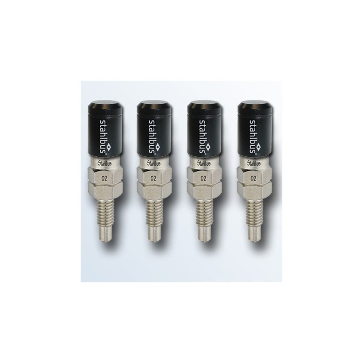 stahlbus-Soupape de purge en kit de 4, M7x1.0x16mm, en acier, capuchons