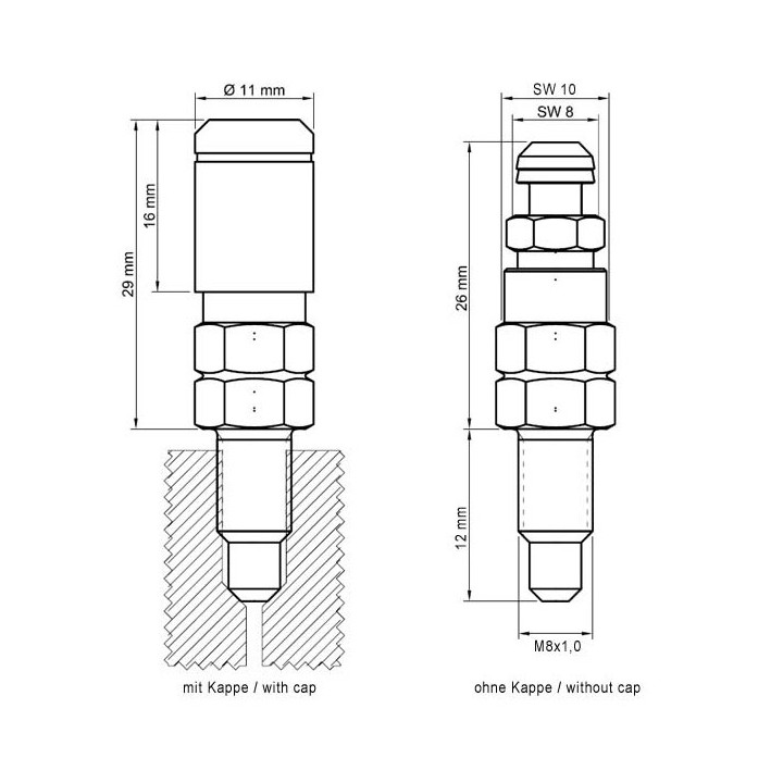 stahlbus soupape de purge M7x1.0x16mm, en acier