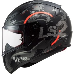 casque LS2 CIRCLE noir/orange XS