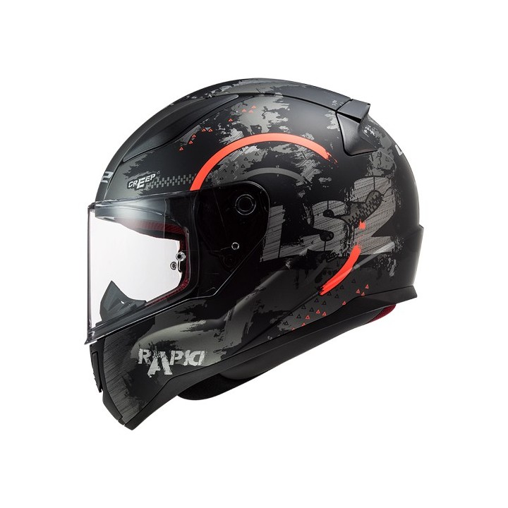 casque LS2 CIRCLE noir/orange XS