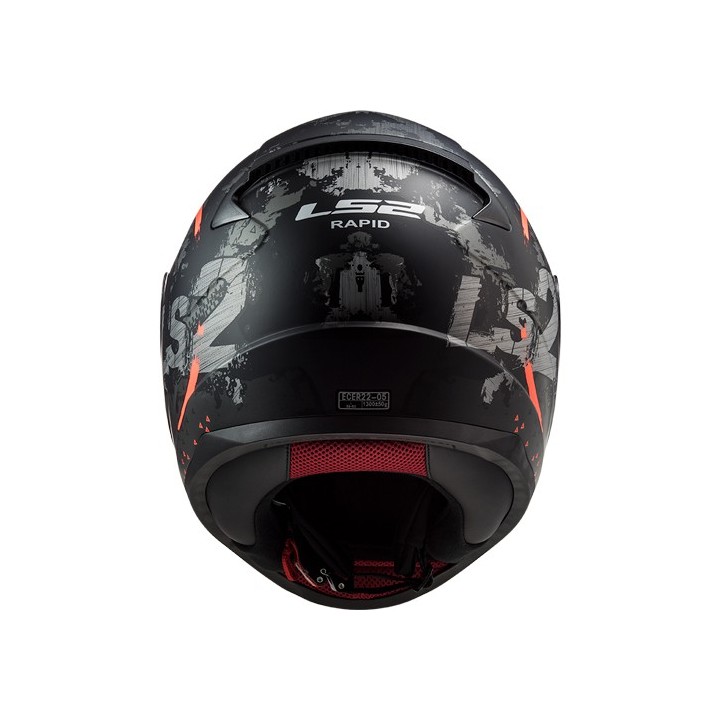 casque LS2 CIRCLE noir/orange XS