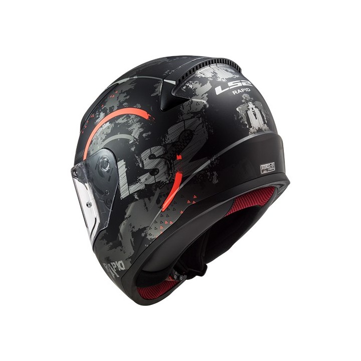 casque LS2 CIRCLE noir/orange XS