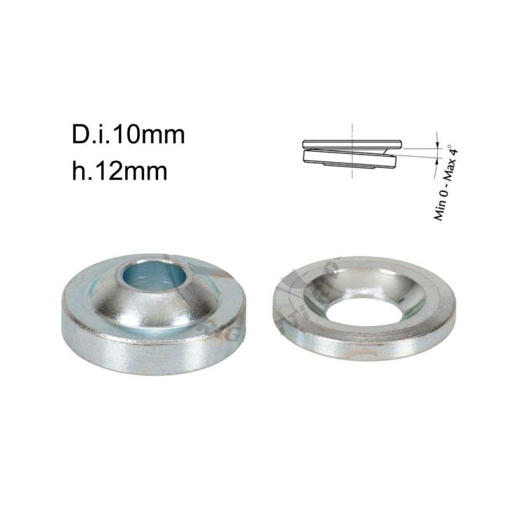 Paire de cales sphériques pour broche, trou 10mm, h.12mm