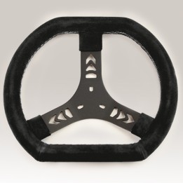 volant kart suède noir aplati
