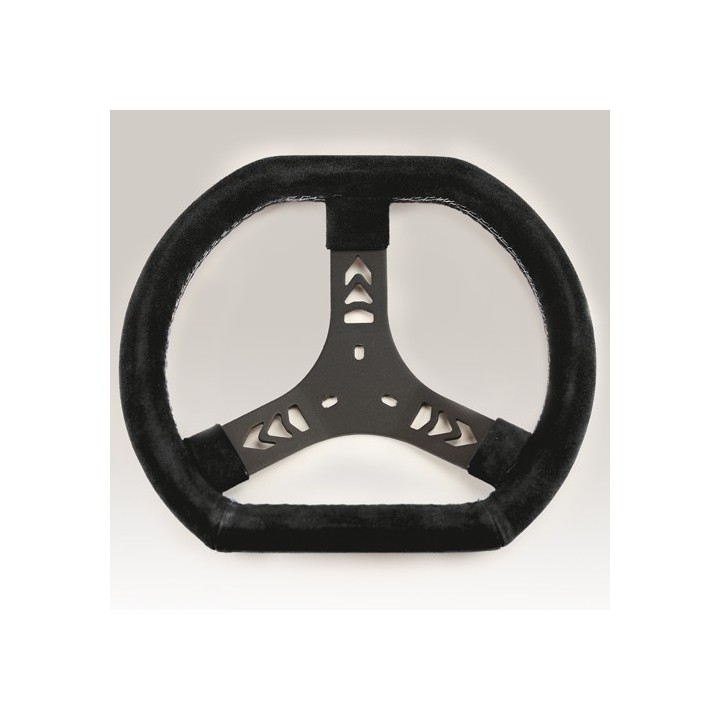 volant kart suède noir aplati