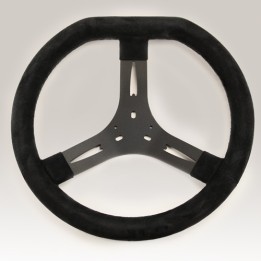 volant  kart suède noir aplati Ø 320mm
