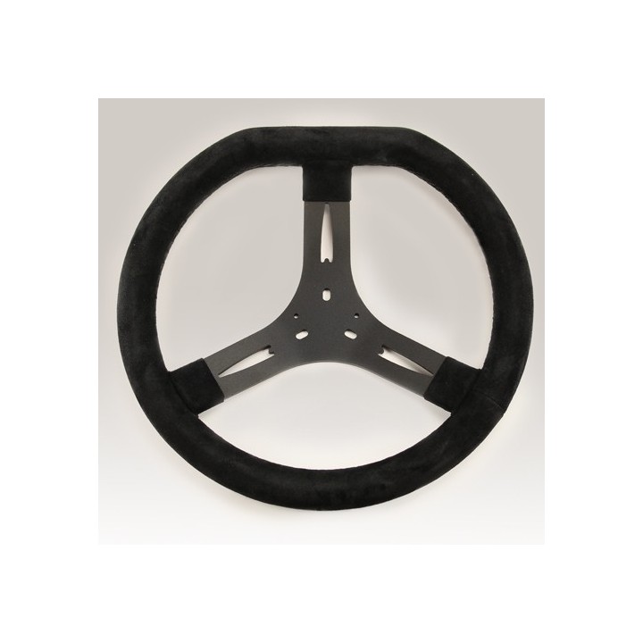 volant  kart suède noir aplati Ø 320mm