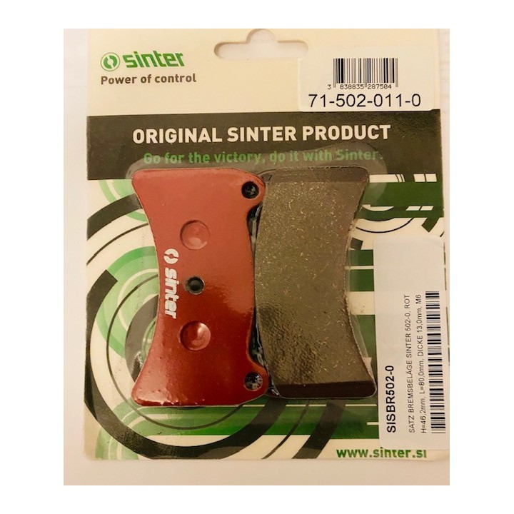 Jeu plaquettes SINTER 502-0, rouge