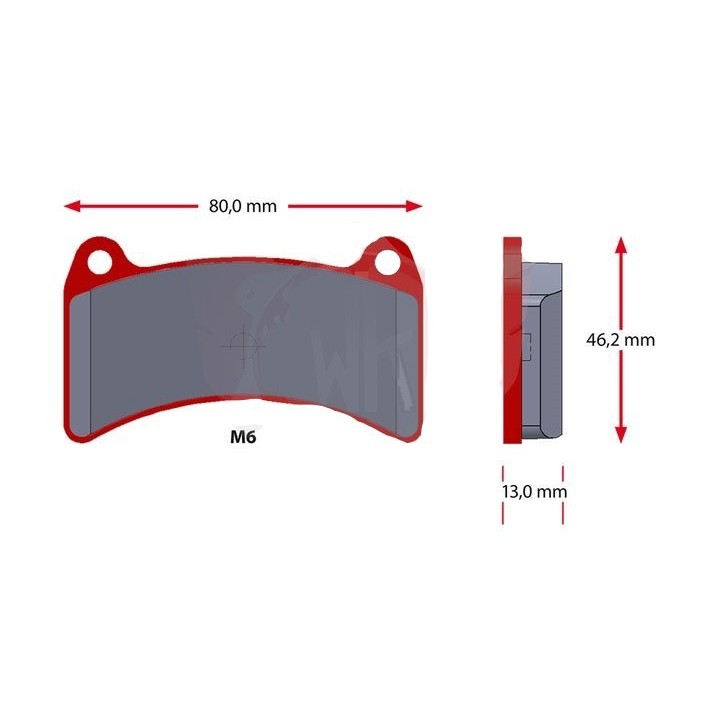 Jeu plaquettes SINTER 502-0, rouge