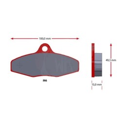Jeu plaquettes  Rosso korsa SINTER 510-0, rouge