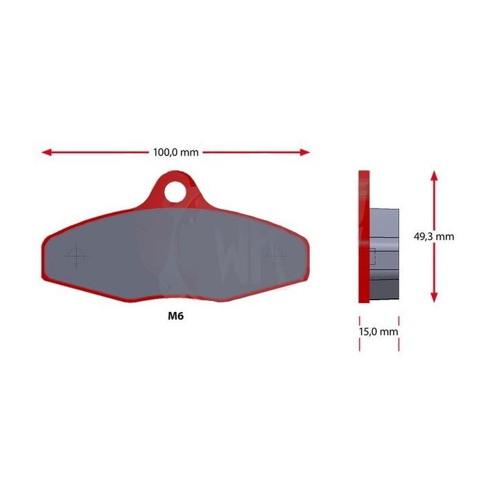 Jeu plaquettes  Rosso korsa SINTER 510-0, rouge