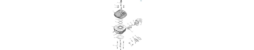 Culasse, cylindre et carburateur Mini 60cc